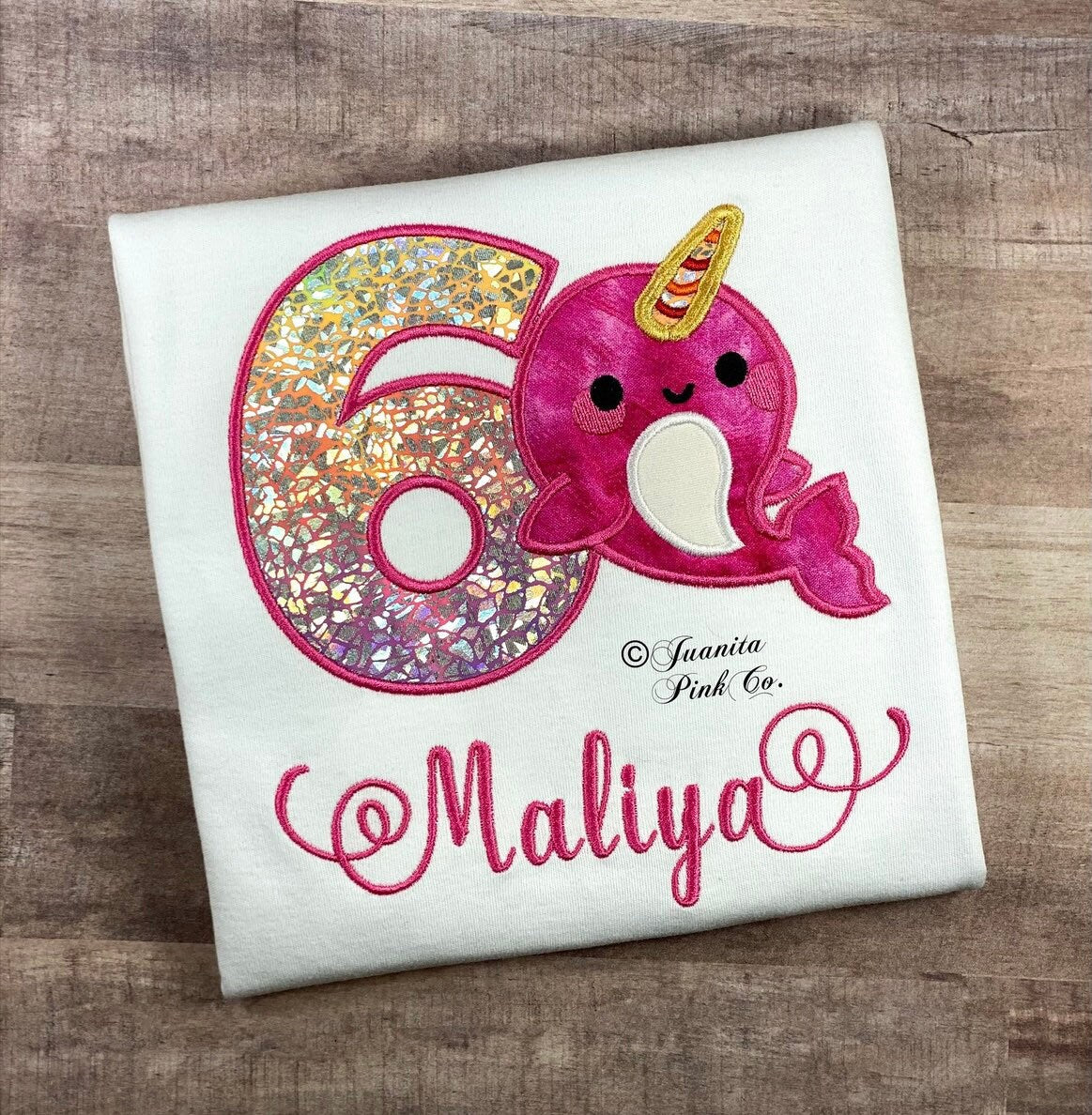 Narwhal, Narwhal Birthday Shirt, Birthday Shirt, Custom Shirt, Kids Shirt, Birthday Party Shirt, Embroidery Shirt, Custom Birthday Shirt