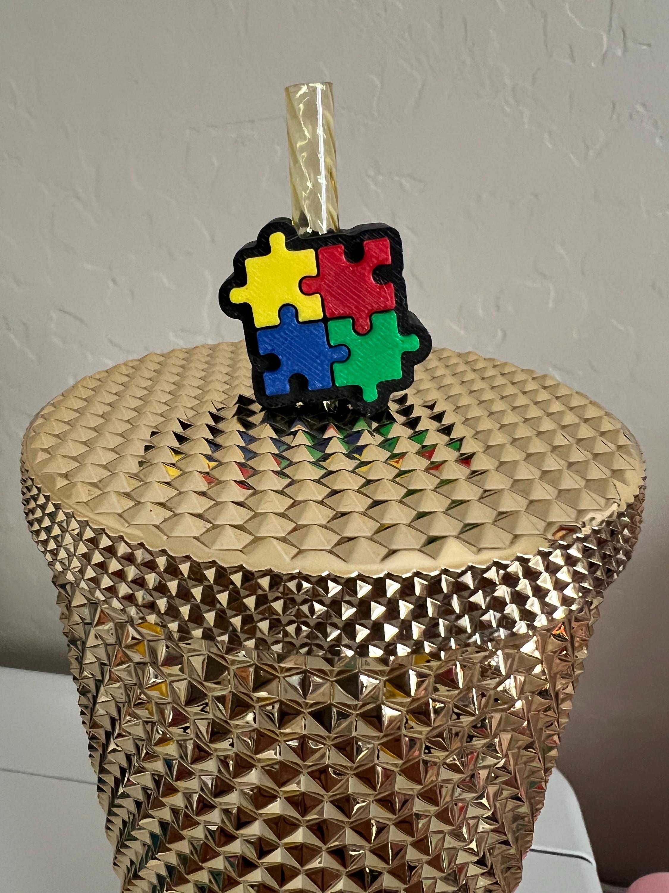 Autism Straw Topper