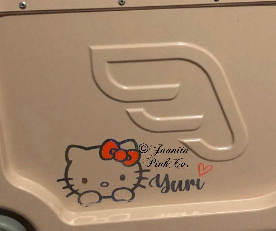 Hello Kitty Head Decal, Hello Kitty Sticker, hello decal, kitty decal, personalized sticker, tumbler decal, yeti decal, decal, stickers