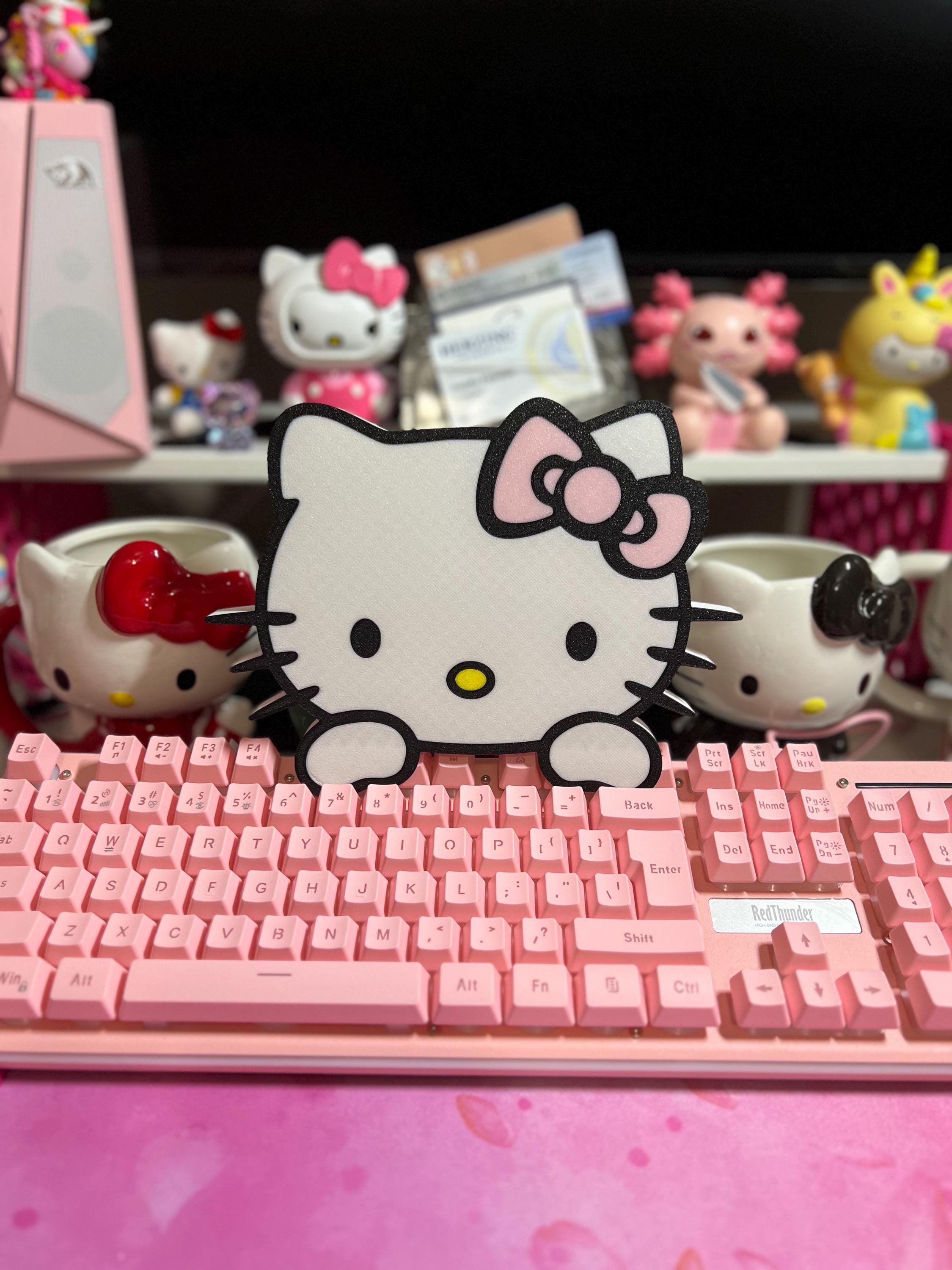 Cute Kitty Over Door or Shelf Sign (Hot pink bow shown)