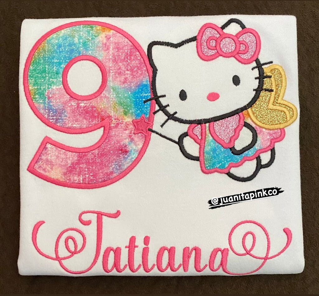 Hello Kitty Fairy birthday shirt, Fairy birthday shirt, Birthday Party shirt, Girl’s Custom Shirt, Superhero shirt, Birthday Shirt