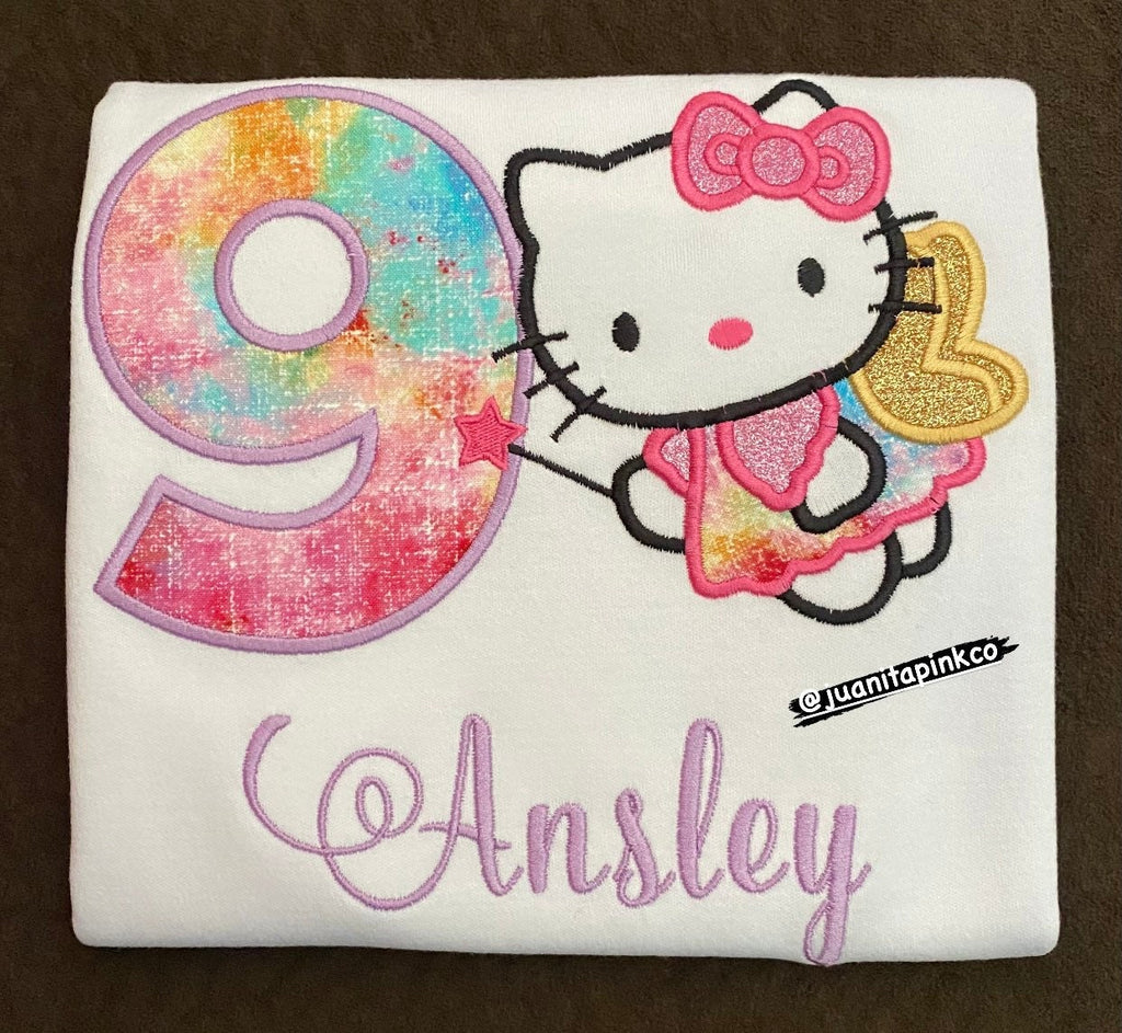 Hello Kitty Fairy birthday shirt, Fairy birthday shirt, Birthday Party shirt, Girl’s Custom Shirt, Superhero shirt, Birthday Shirt