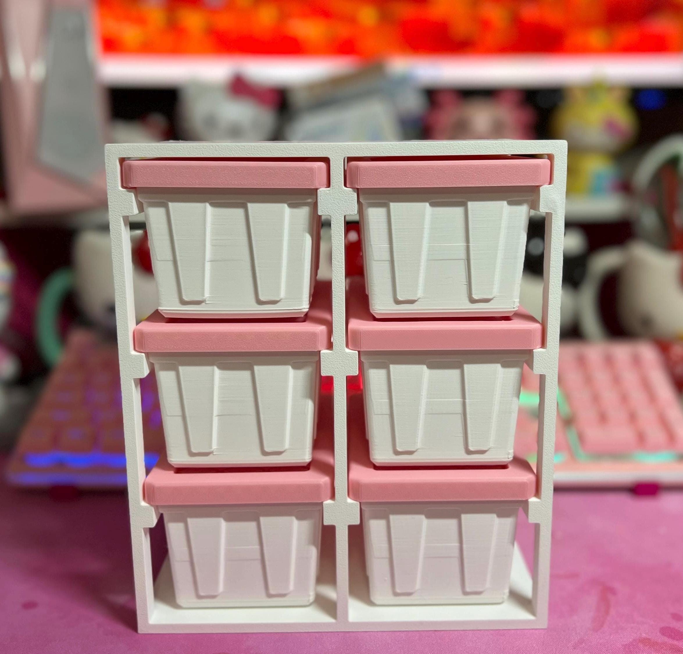 Mini / Desktop Storage Totes & Rack