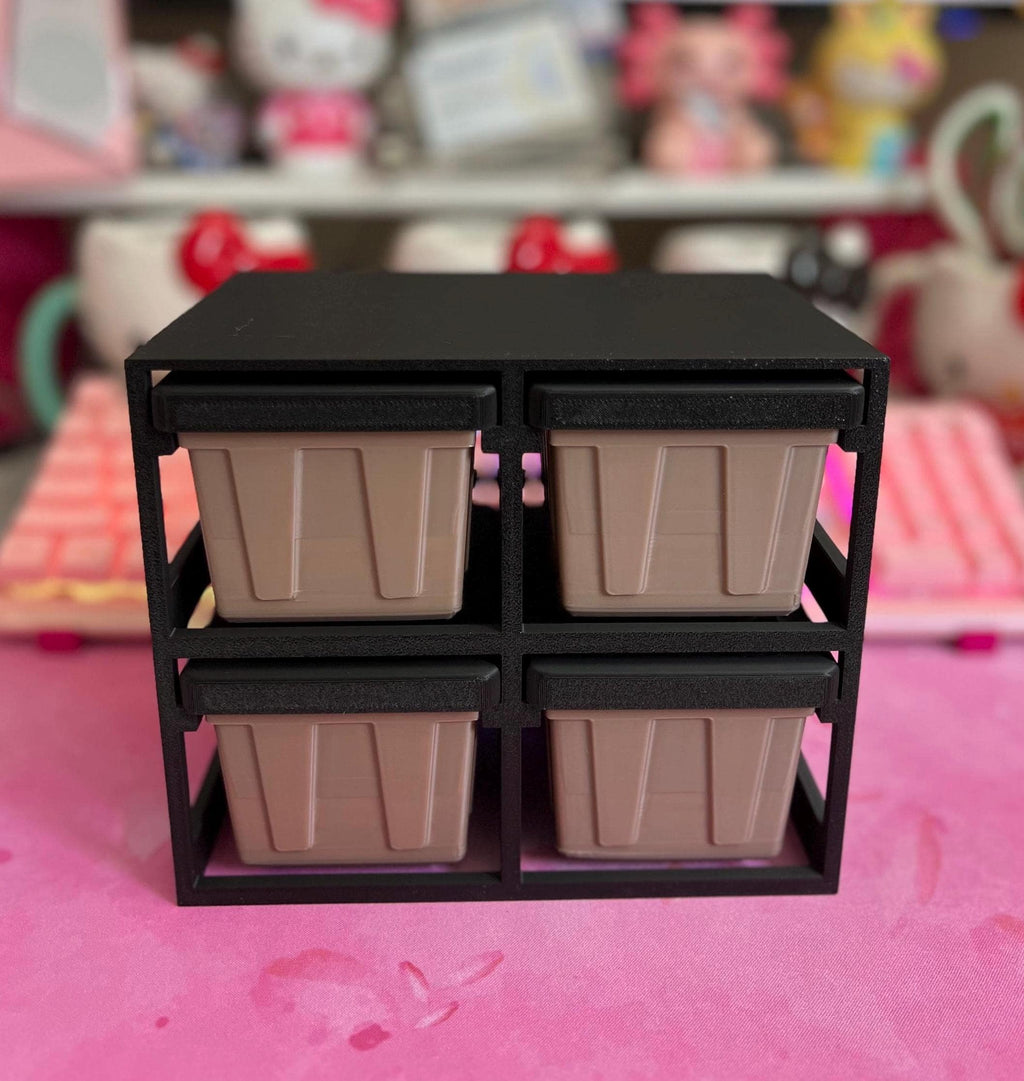 Mini / Desktop Storage Totes & Rack